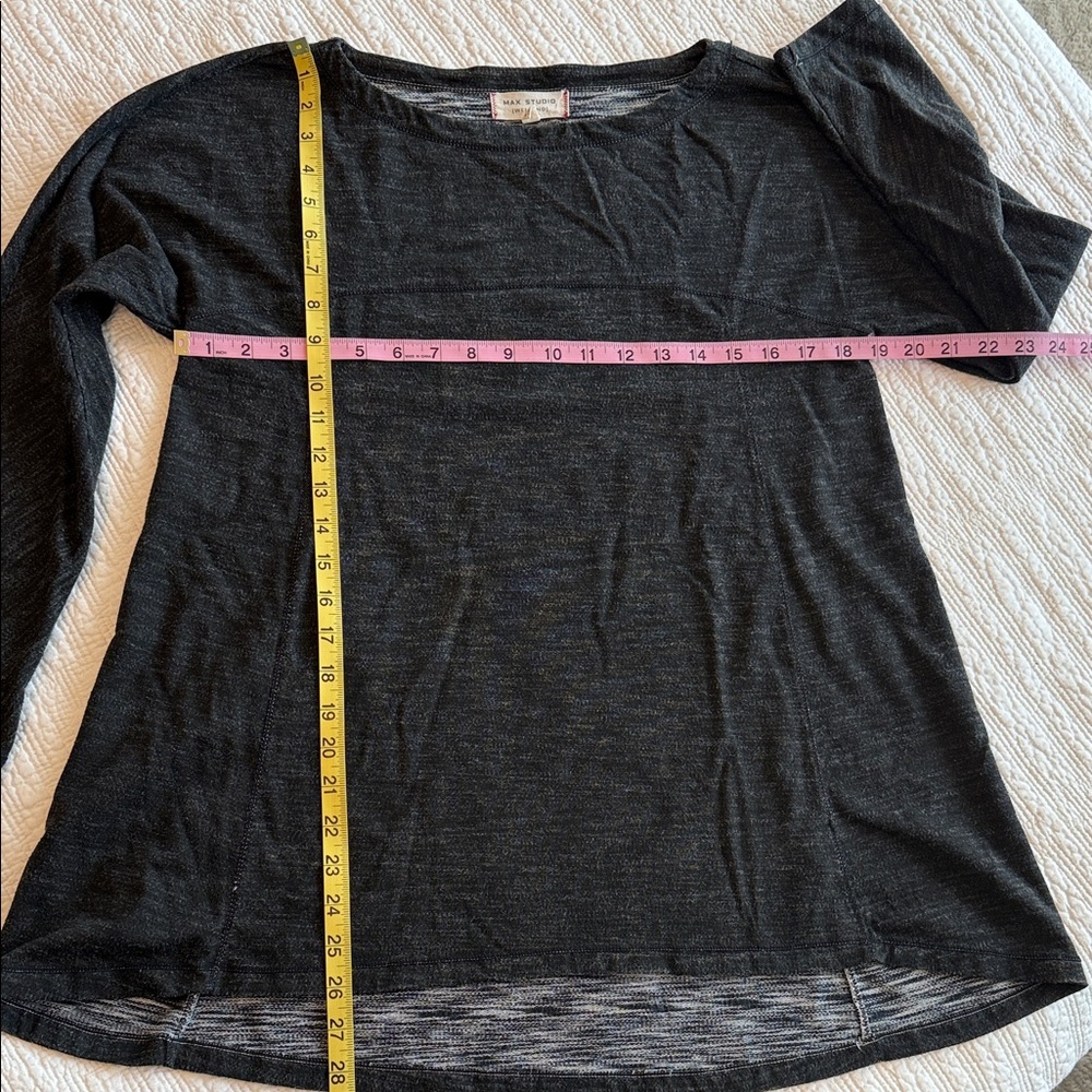 Max Studio Charcoal Long Sleeve Top - Picture 5 of 7
